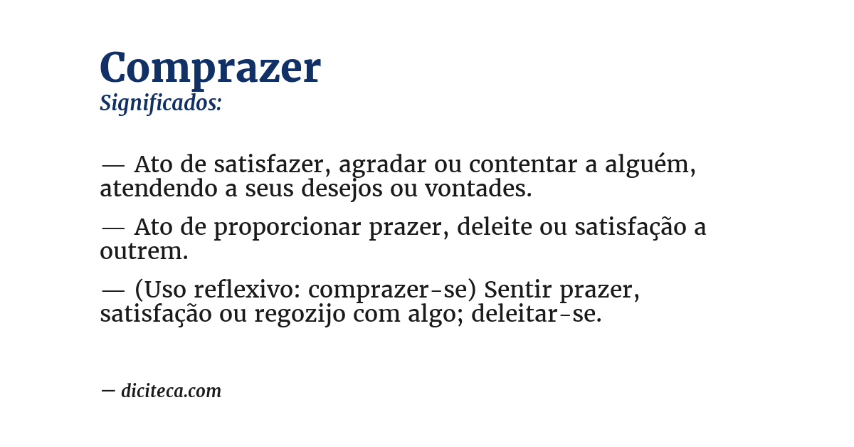 Significado de comprazer