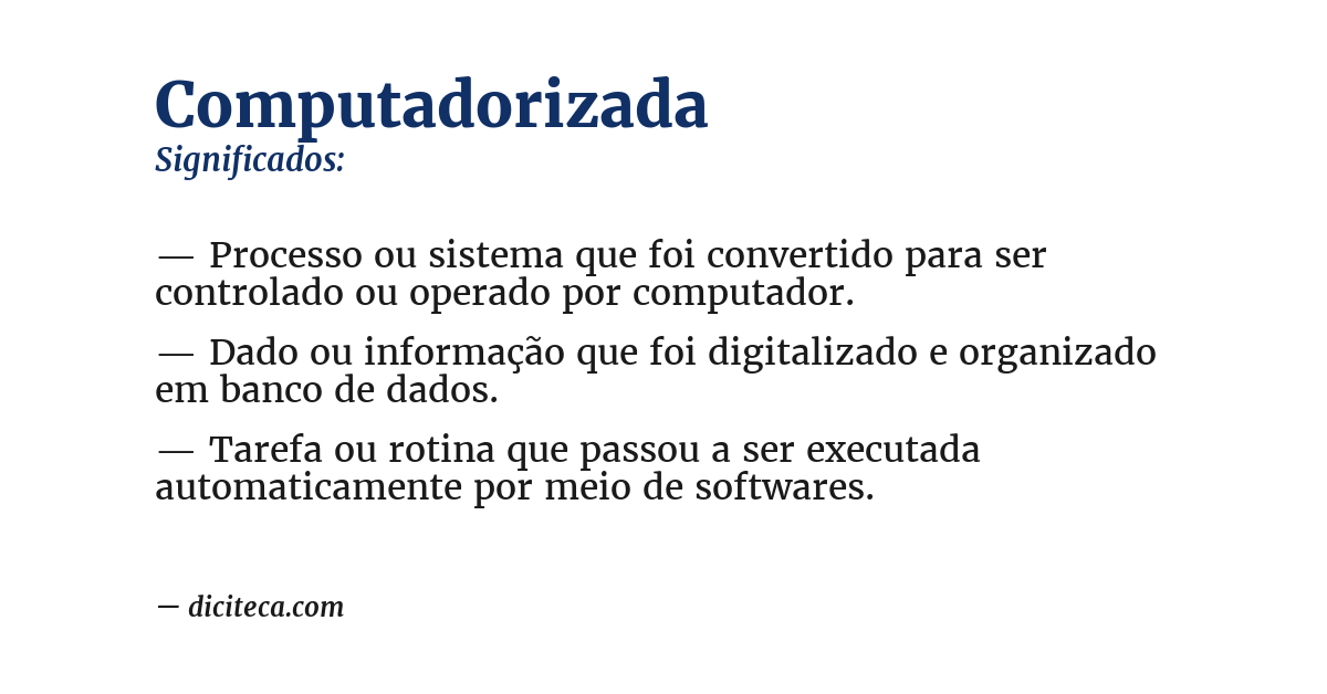 Significado de computadorizada