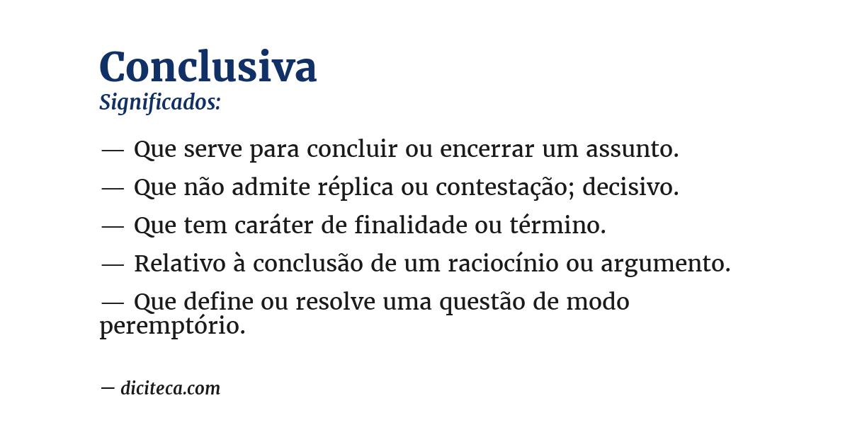 Significado de conclusiva