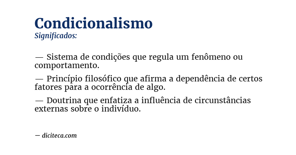 Significado de condicionalismo