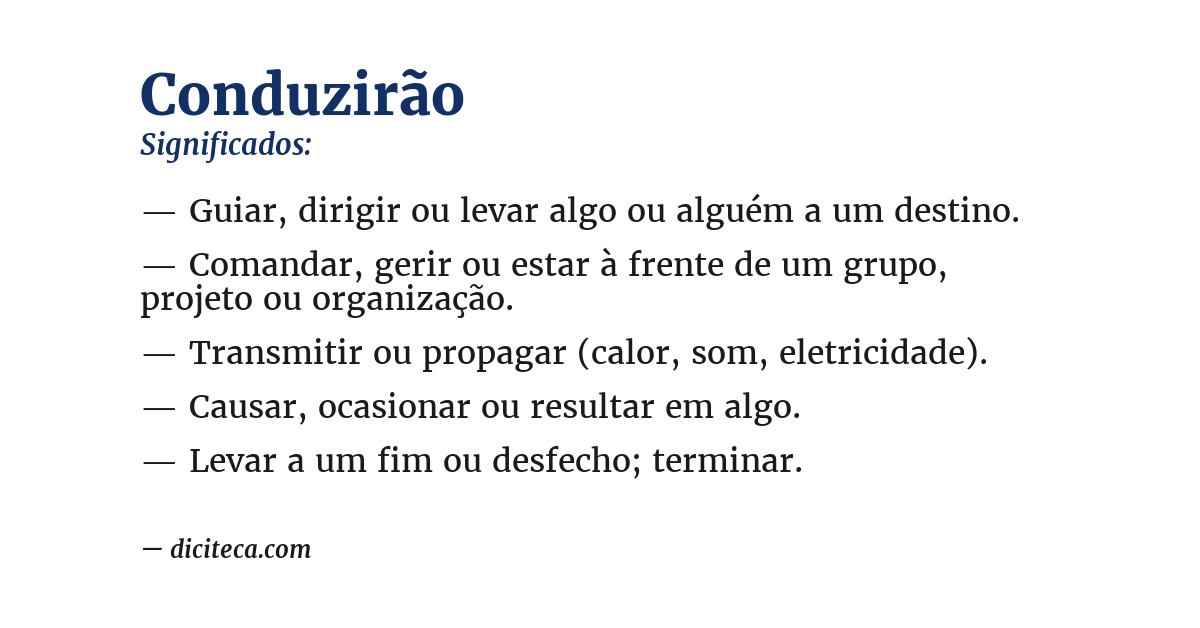 Significado de conduzirão