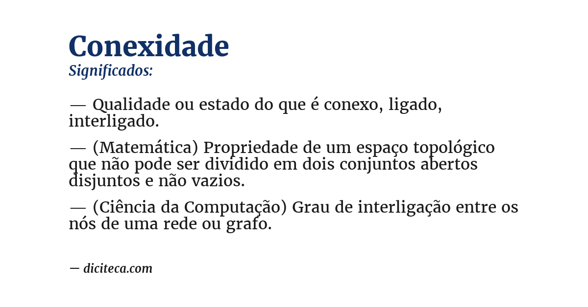 Significado de conexidade
