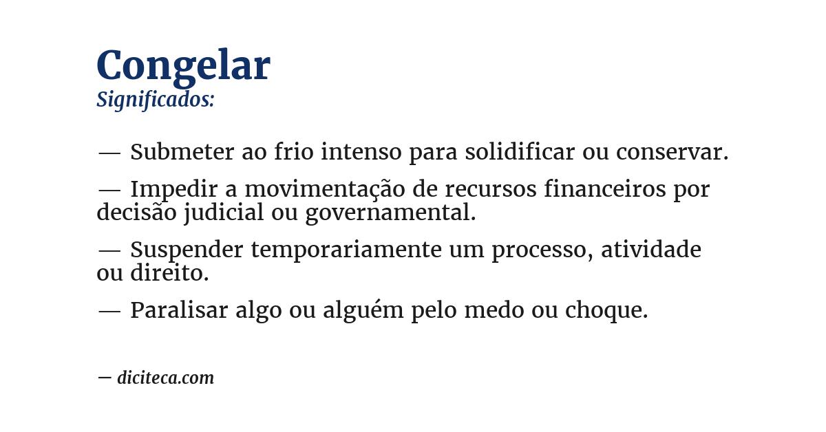 Significado de congelar