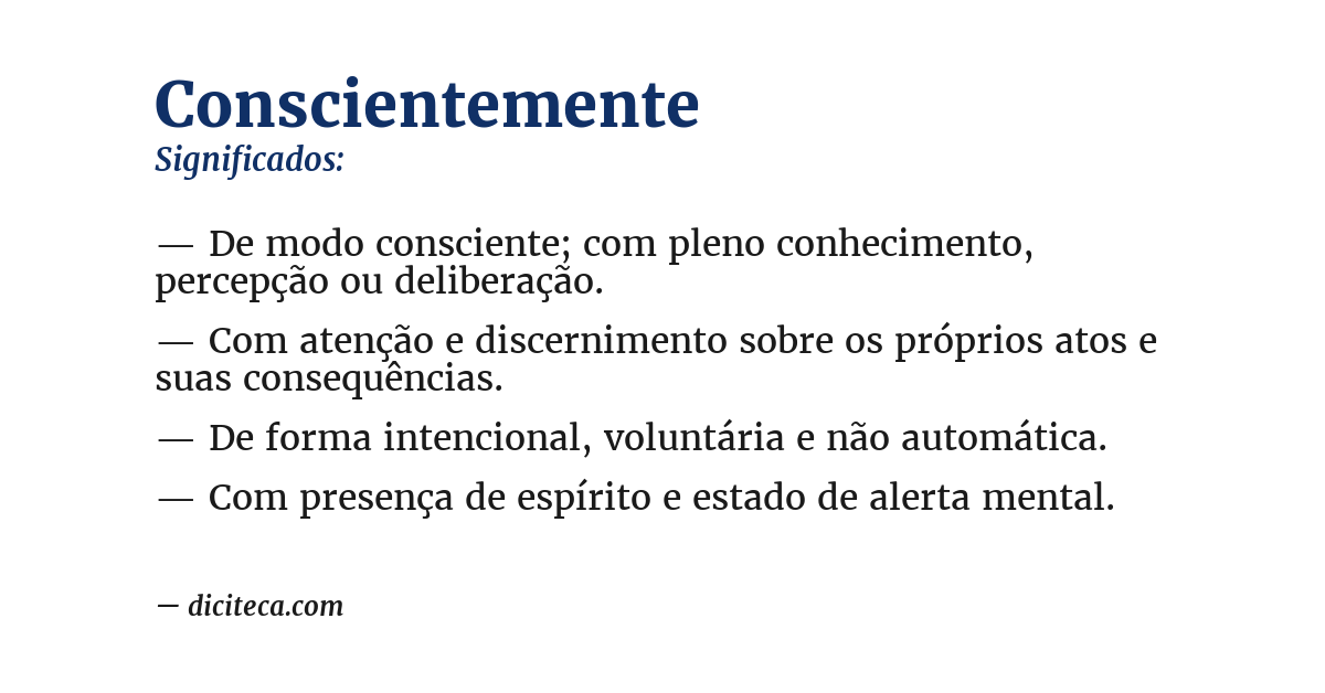 Significado de conscientemente
