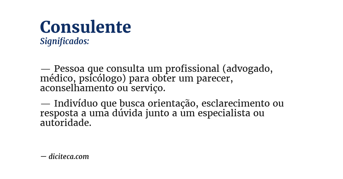 Significado de consulente