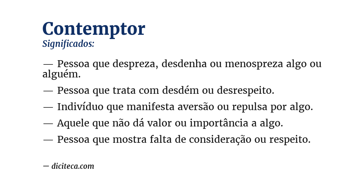 Significado de contemptor