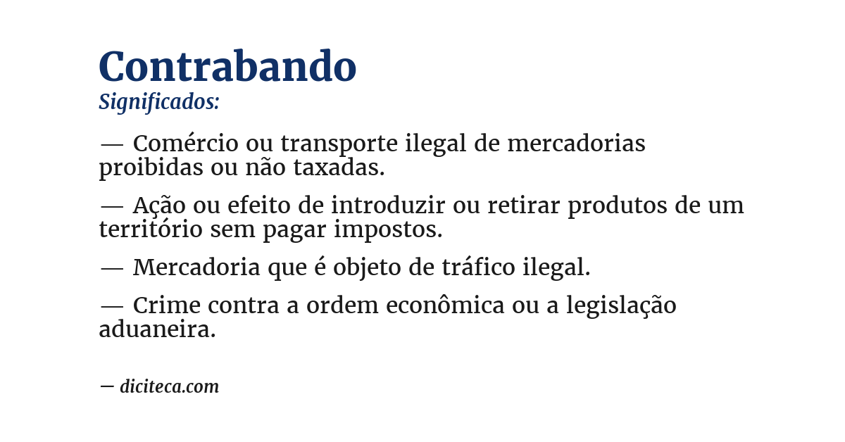 Significado de contrabando