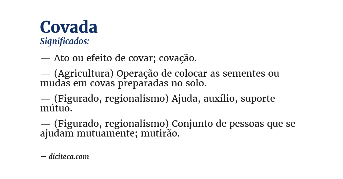 Significado de covada