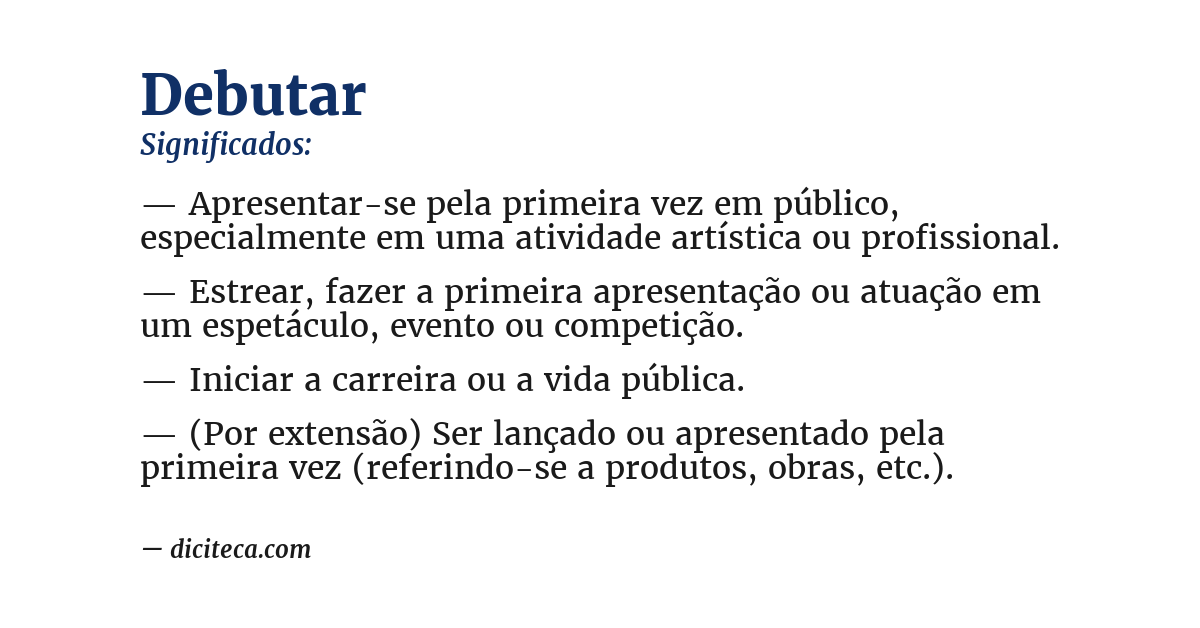 Significado de debutar