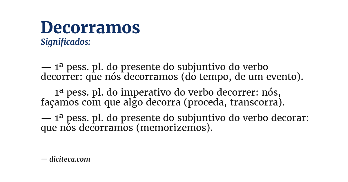 Significado de decorramos
