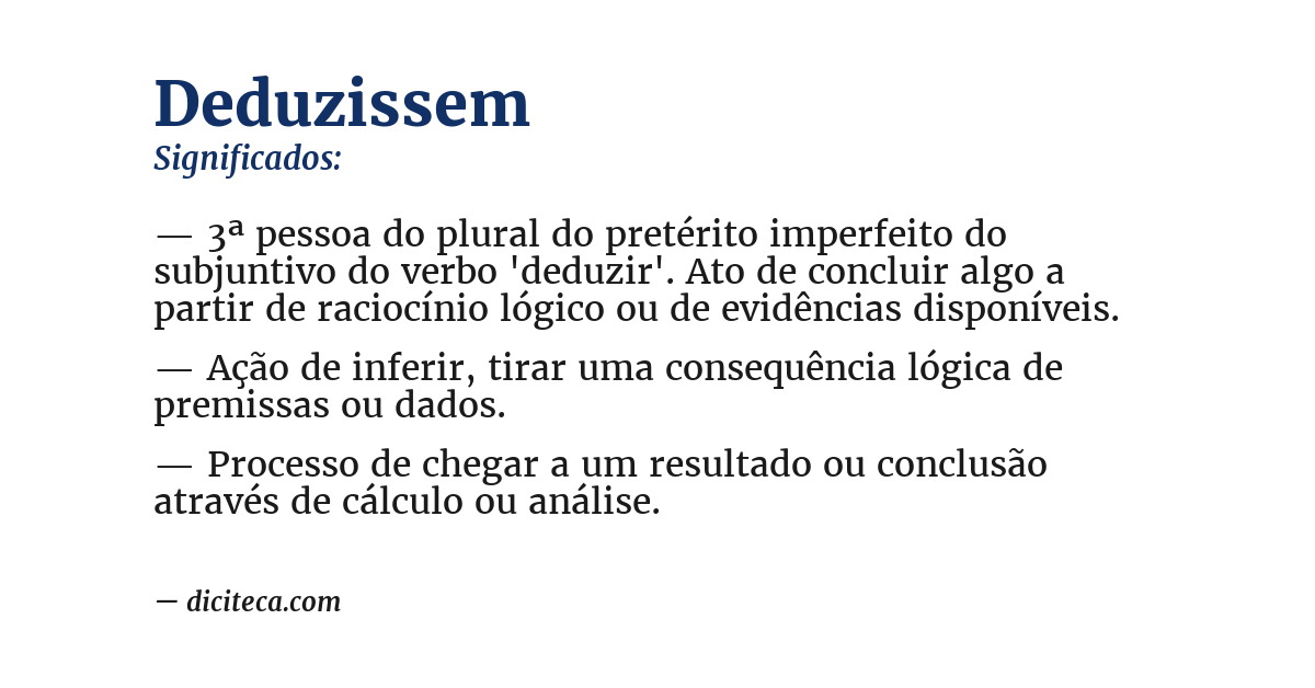 Significado de deduzissem