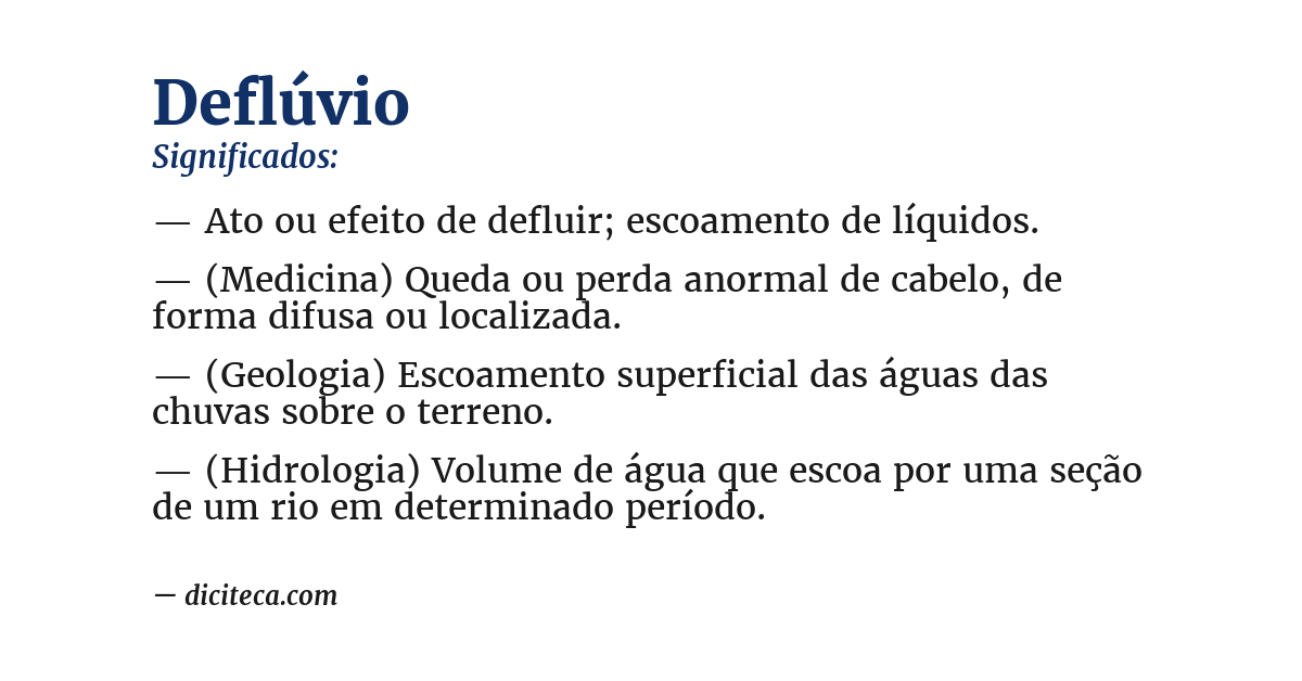 Significado de deflúvio