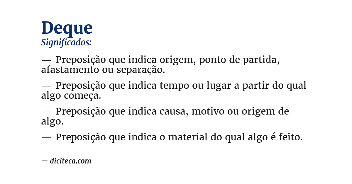Significado de deque