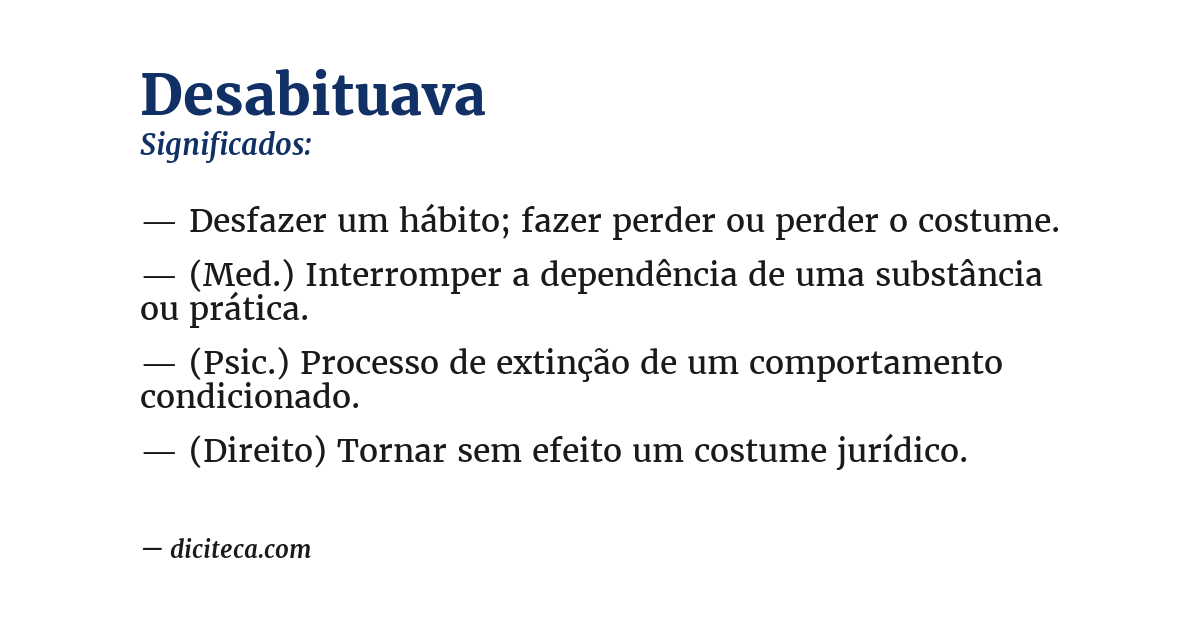 Significado de desabituava