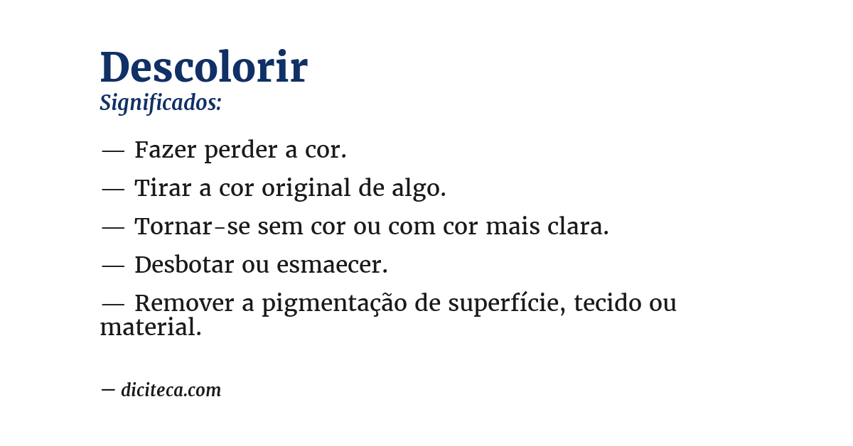 Significado de descolorir