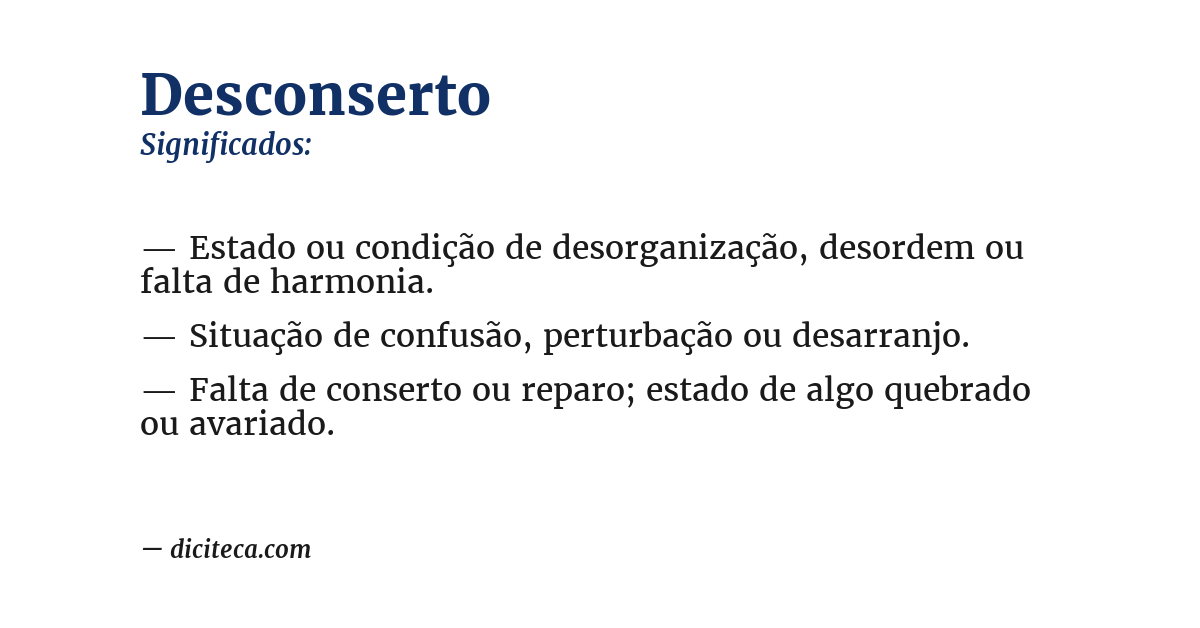 Significado de desconserto