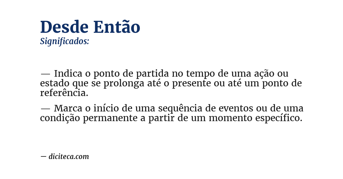 Significado de desde então