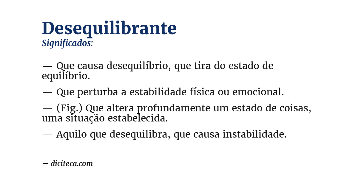 Significado de desequilibrante