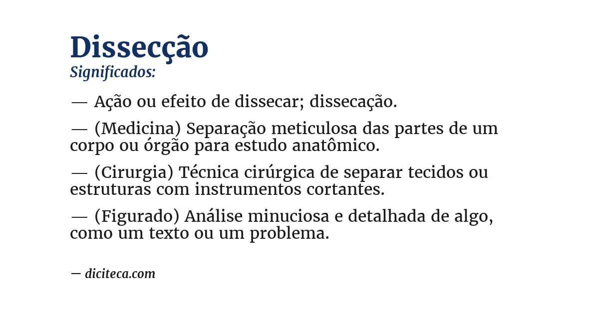 Significado de dissecção