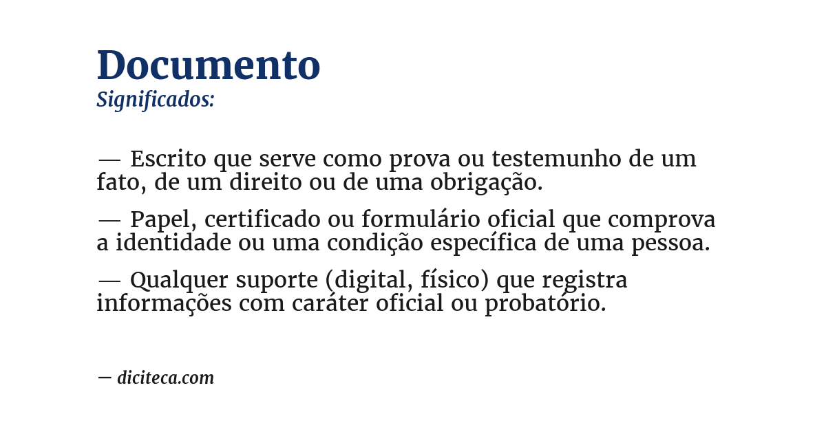 Significado de documento