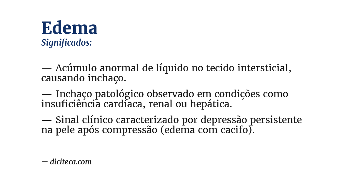 Significado de edema
