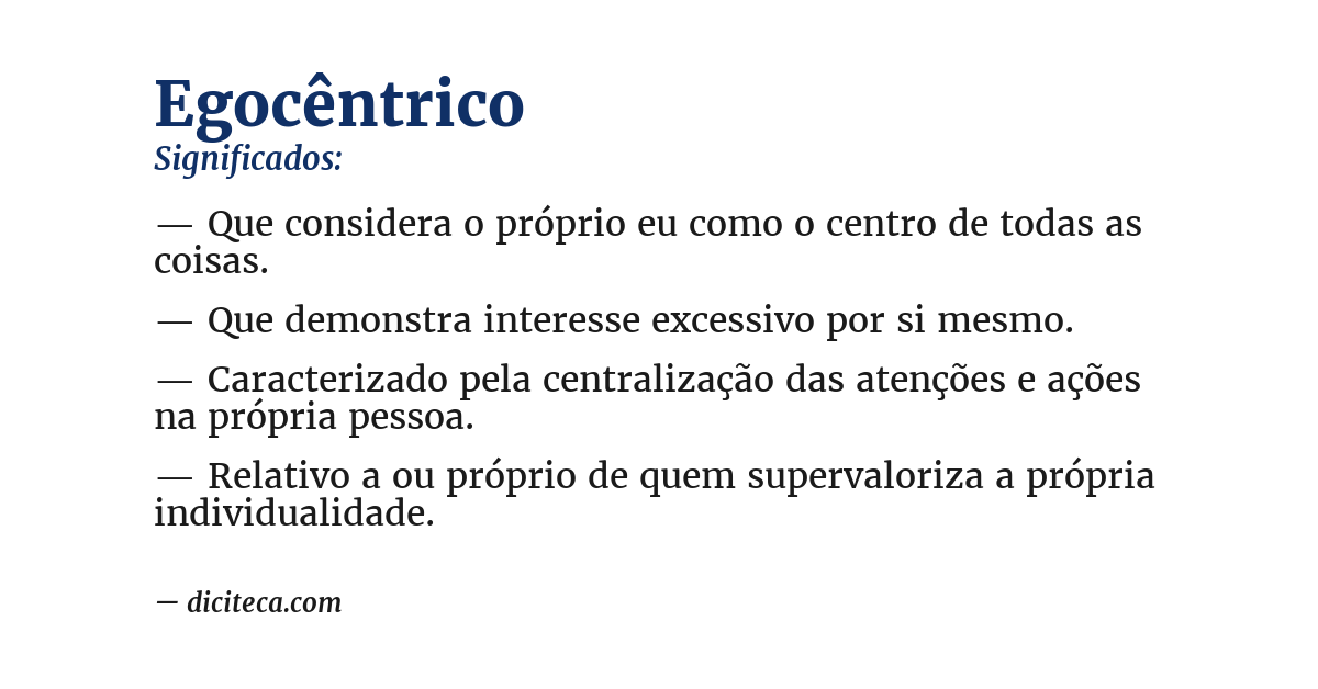 Significado de egocêntrico