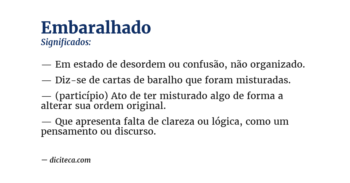 Significado de embaralhado