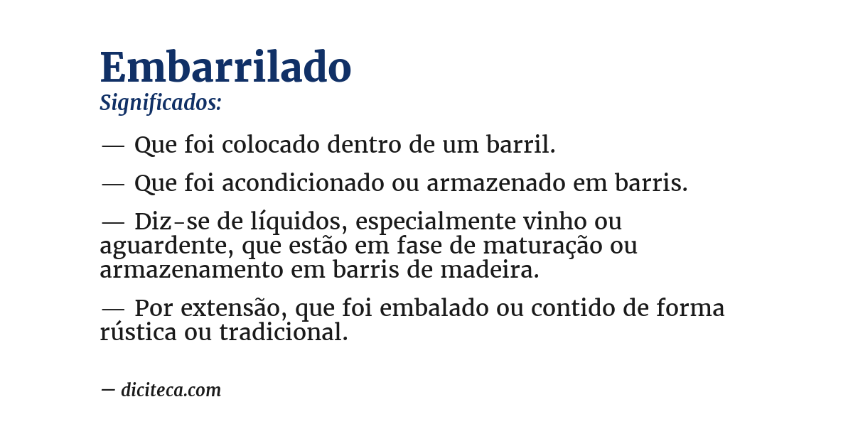 Significado de embarrilado