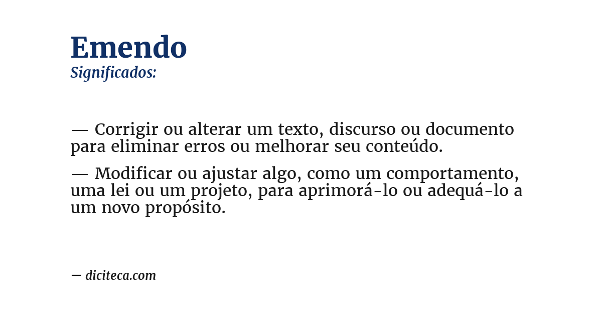 Significado de emendo