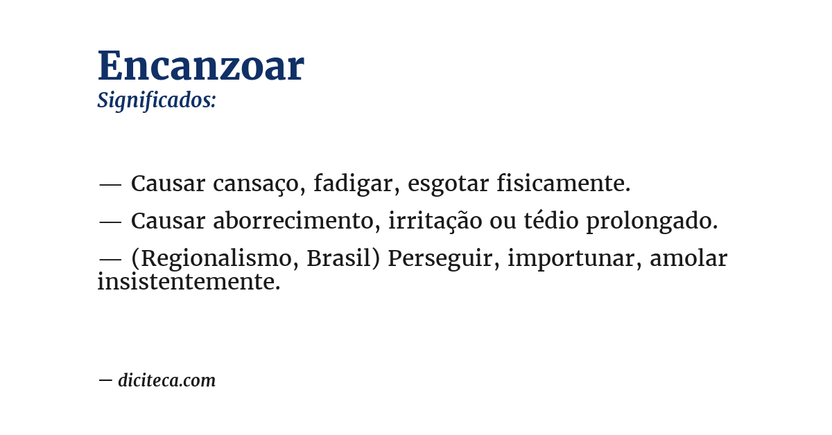 Significado de encanzoar
