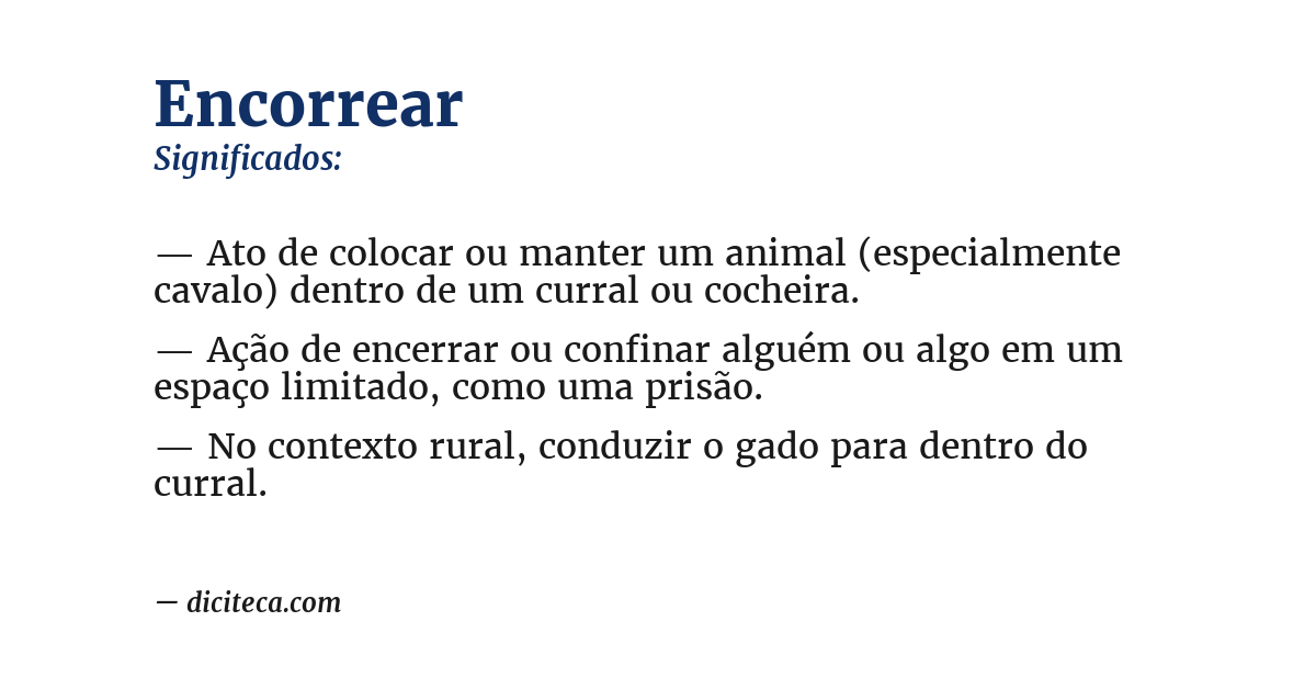 Significado de encorrear