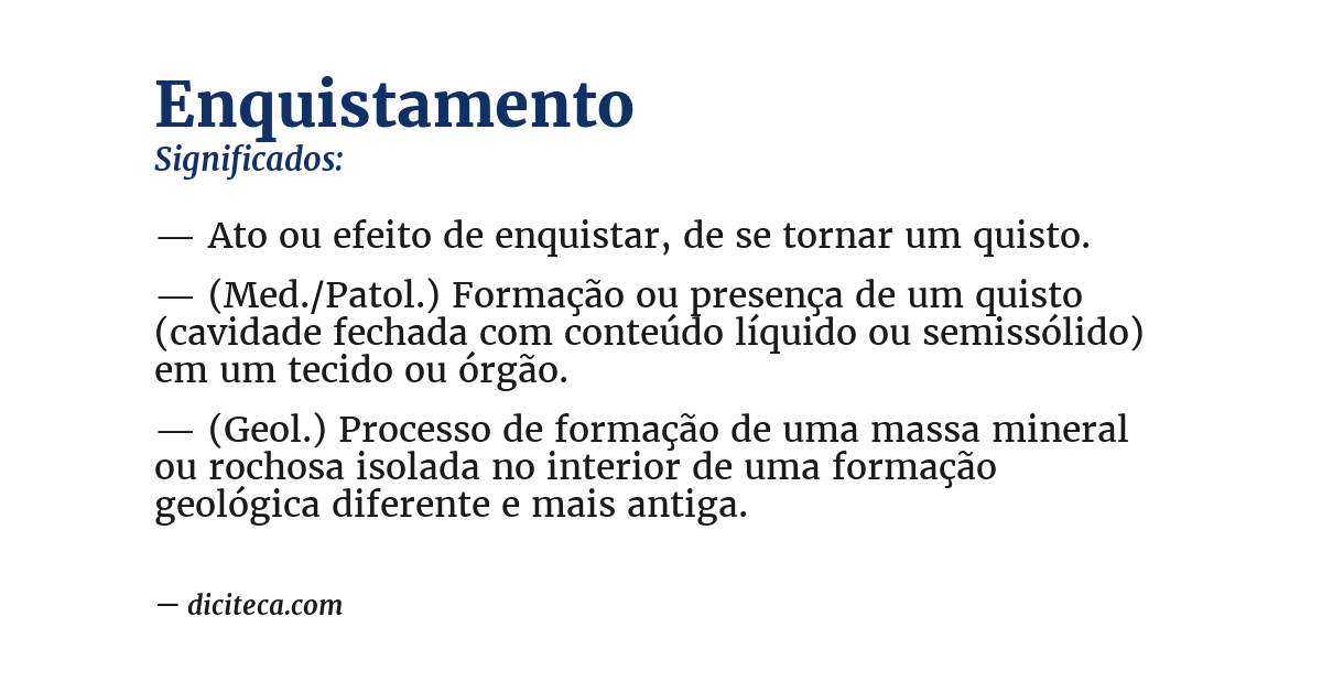 Significado de enquistamento