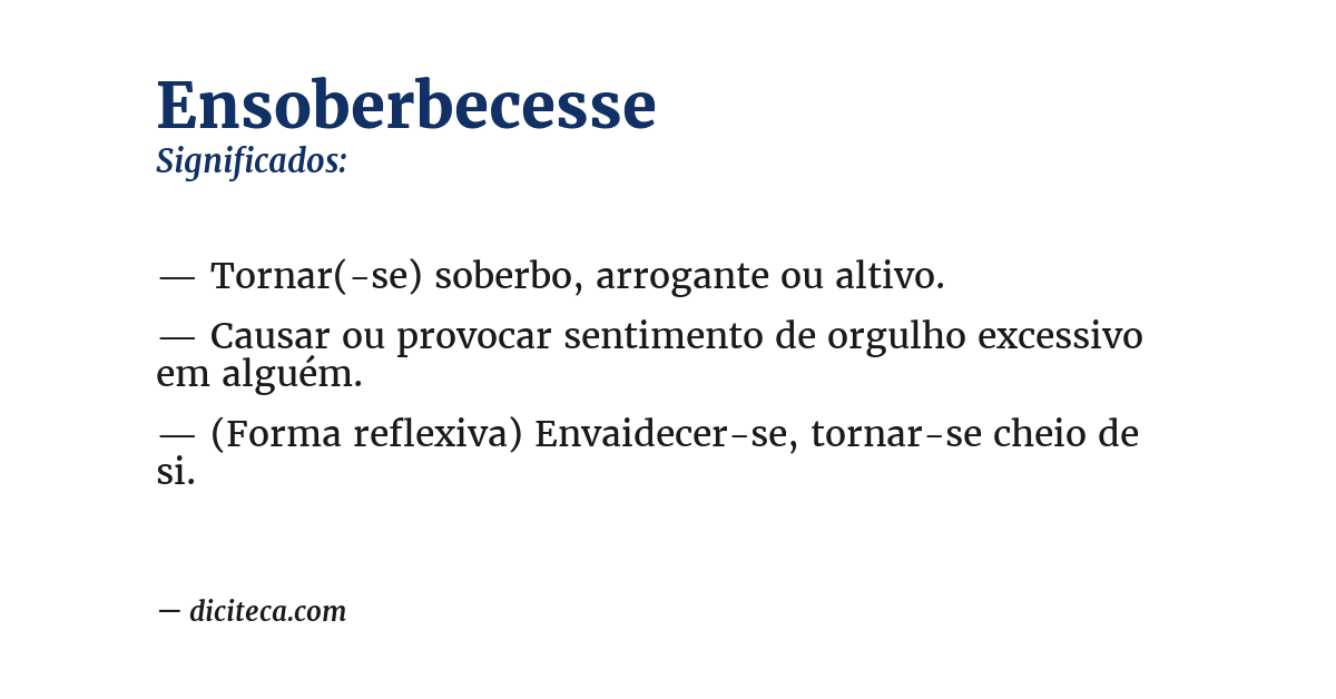 Significado de ensoberbecesse