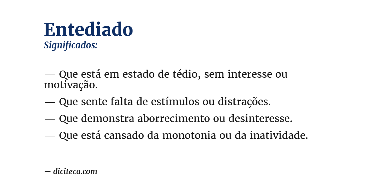 Significado de entediado