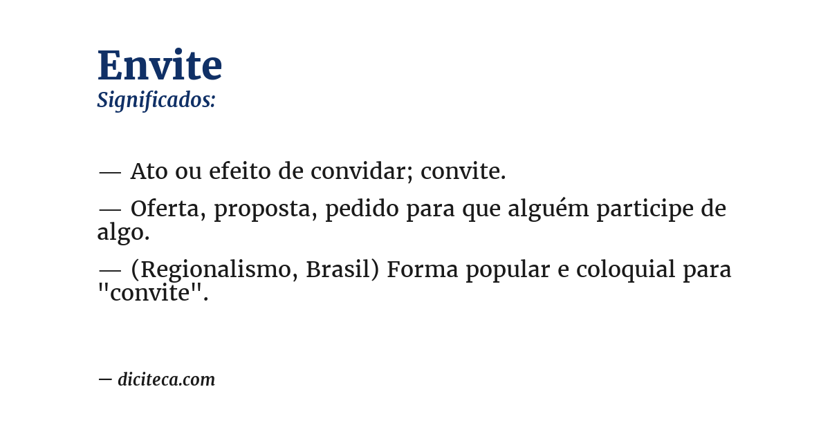 Significado de envite