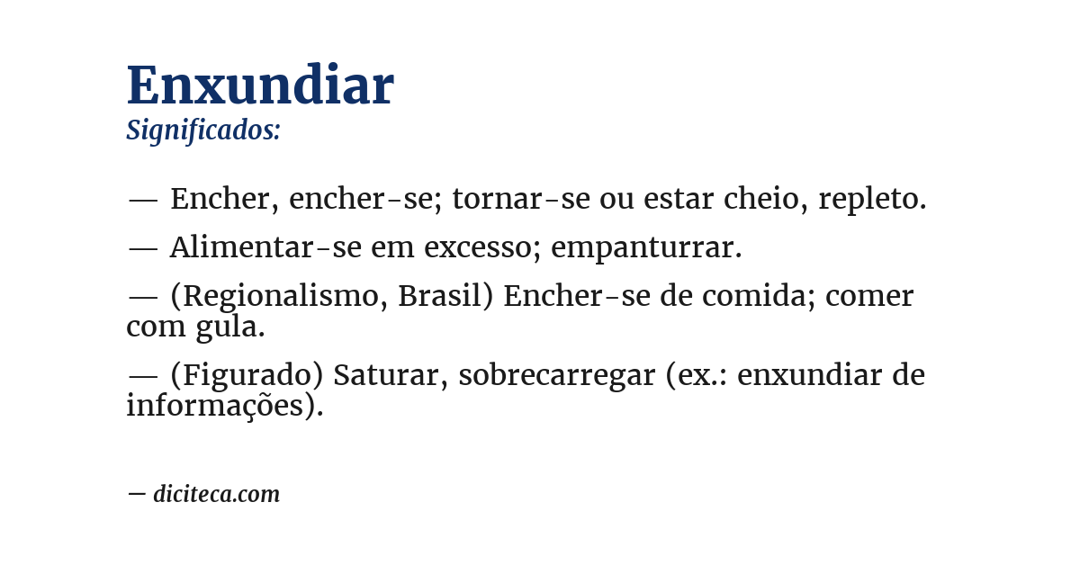 Significado de enxundiar