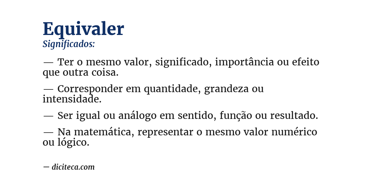 Significado de equivaler