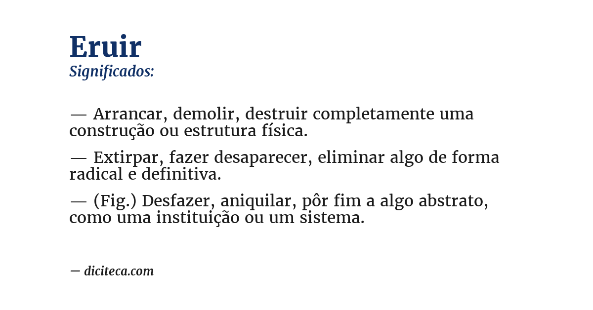Significado de eruir