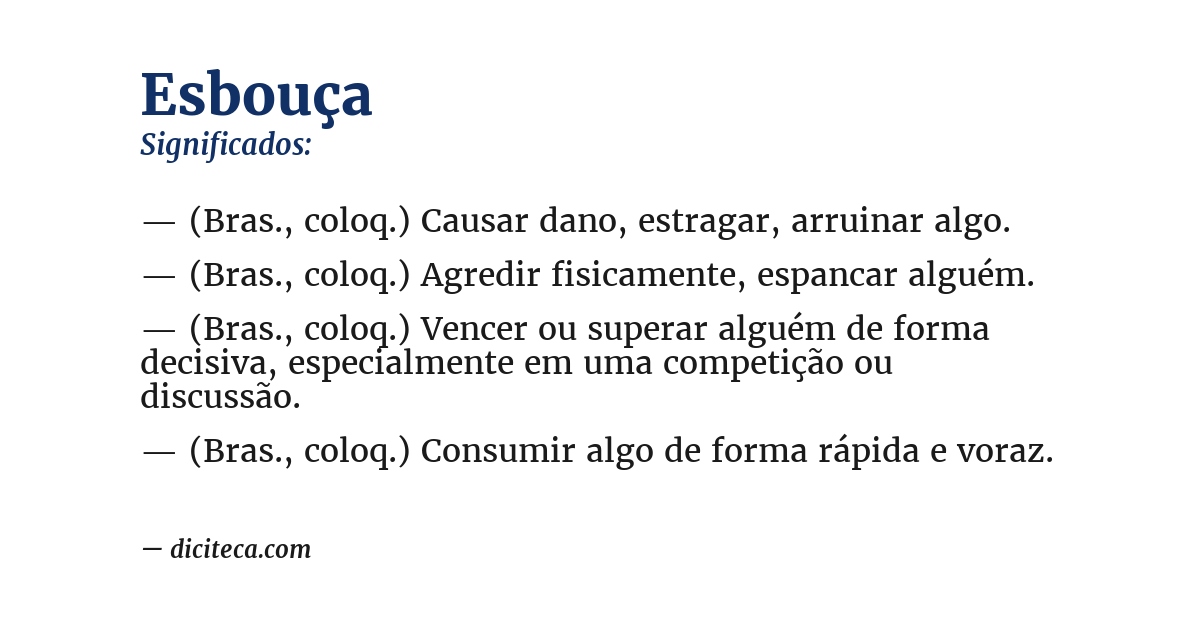 Significado de esbouça