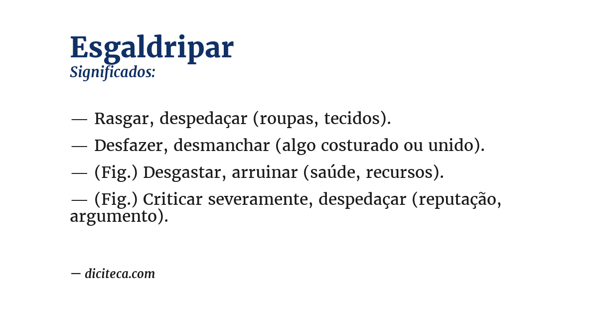 Significado de esgaldripar
