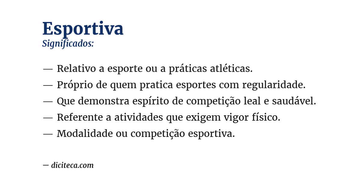 Significado de esportiva