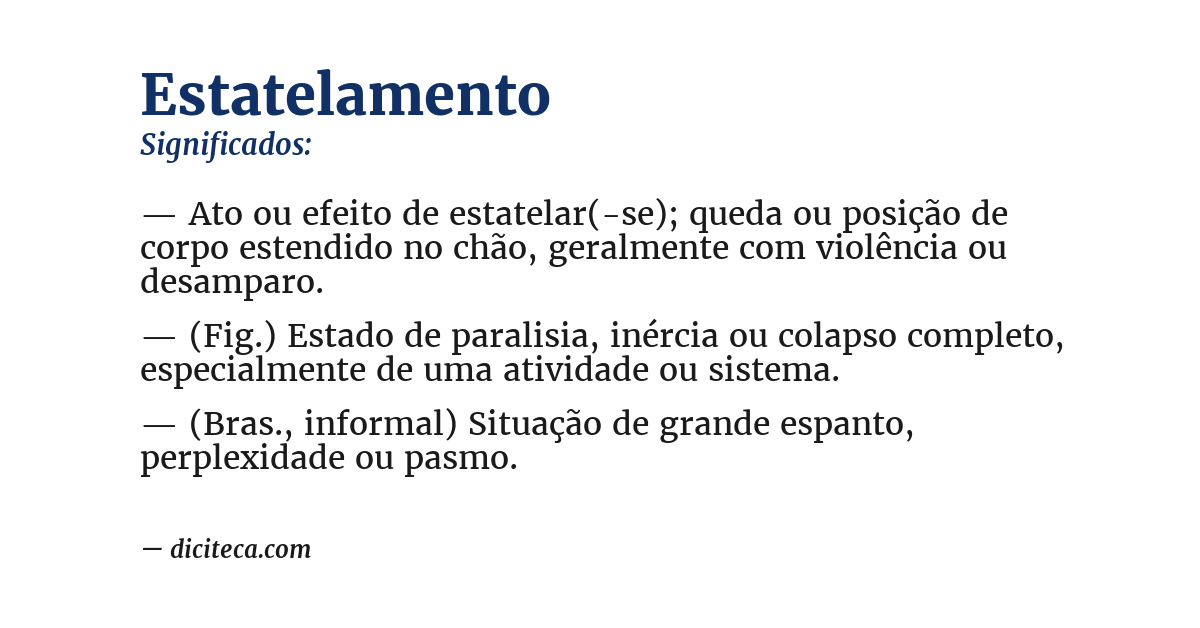 Significado de estatelamento