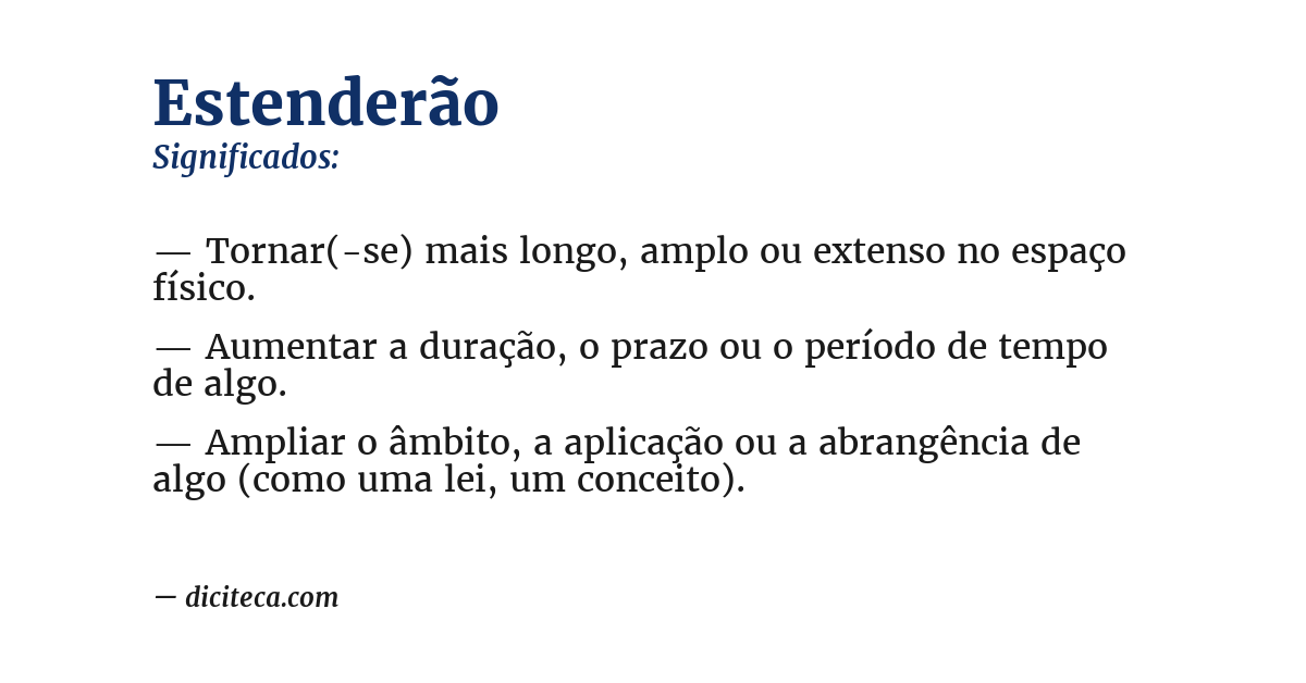 Significado de estenderão