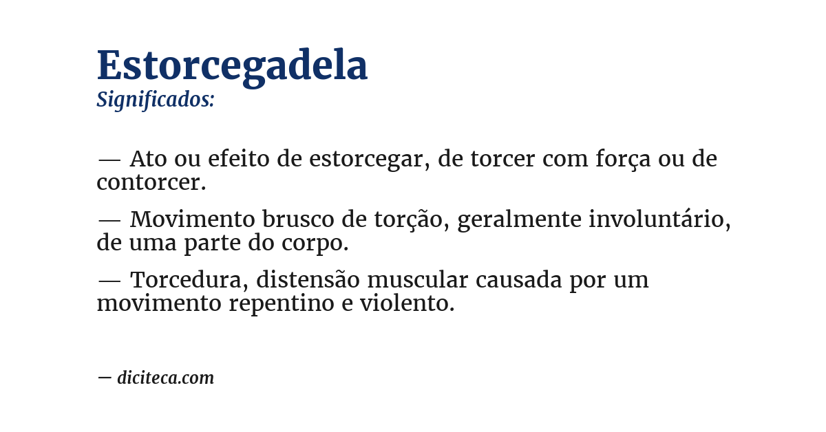 Significado de estorcegadela