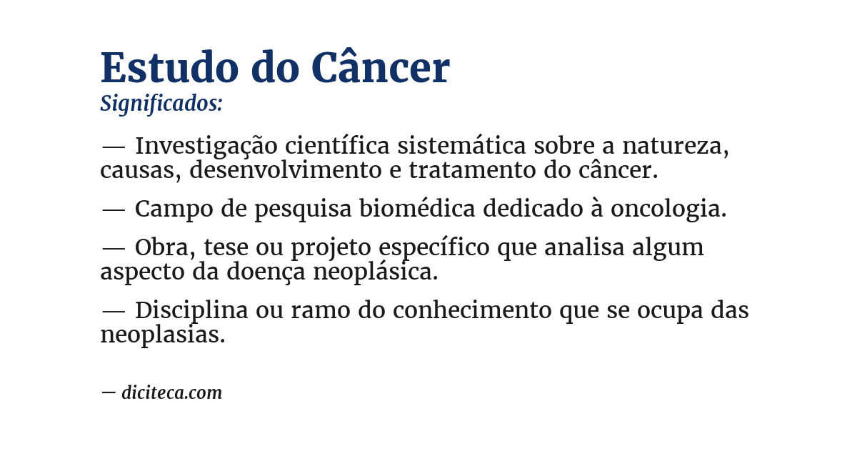 Significado de estudo do câncer