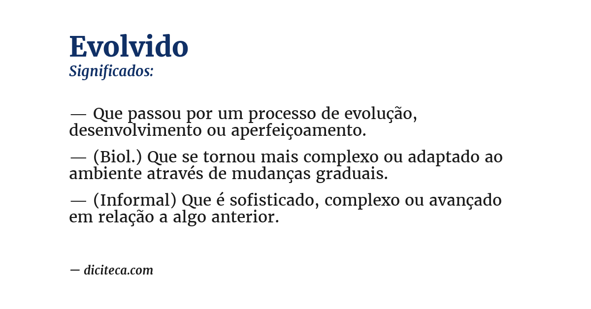 Significado de evolvido