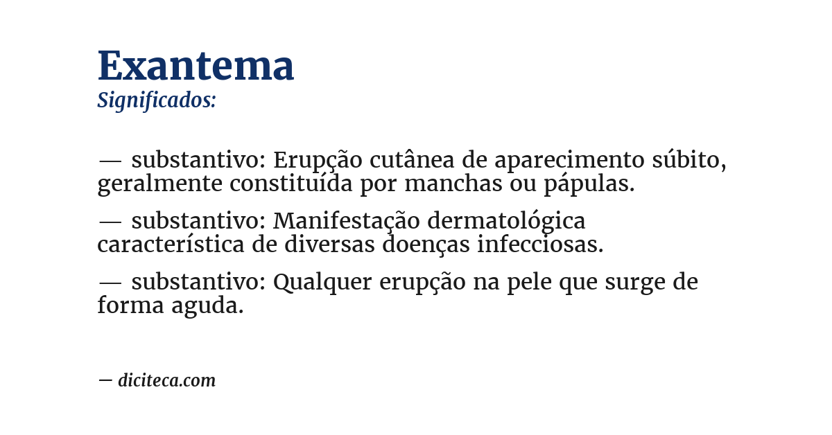 Significado de exantema
