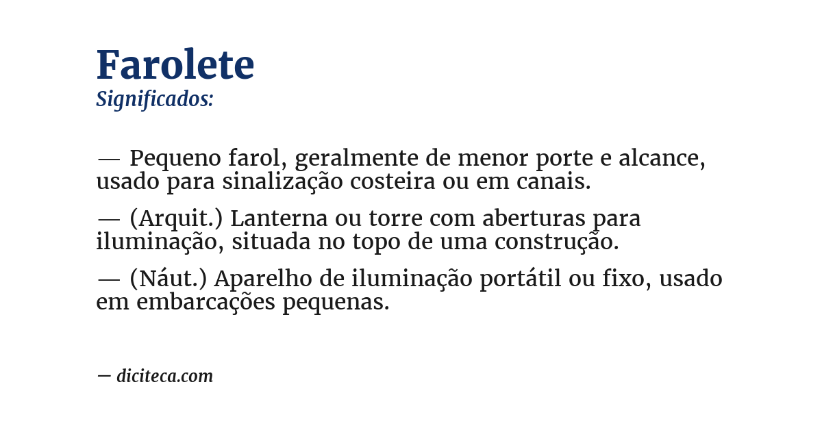 Significado de farolete