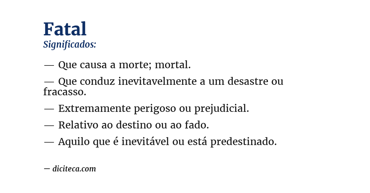 Significado de fatal