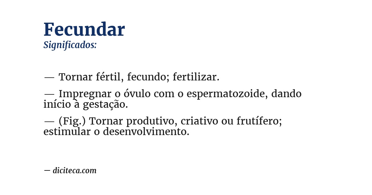 Significado de fecundar